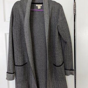 Christian Siriano Cardigan Sweater -   Black and grey Herringbone   Size Medium